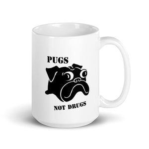 Pugs Not Drugs Coffee Mug | Black Pug