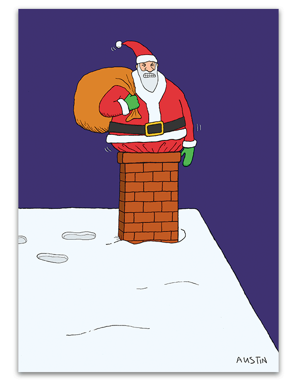Santa Stuck in Chimney