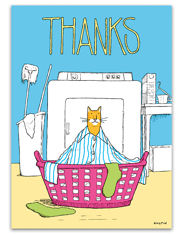 Cat in Basket Thank You